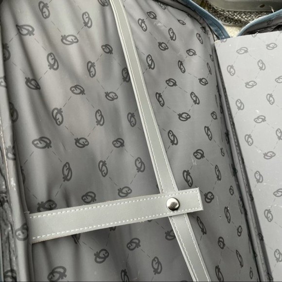 VTG Oscar de la Renta Luggage Suit Case Set gray Tweed rolling on wheels - Picture 14 of 16